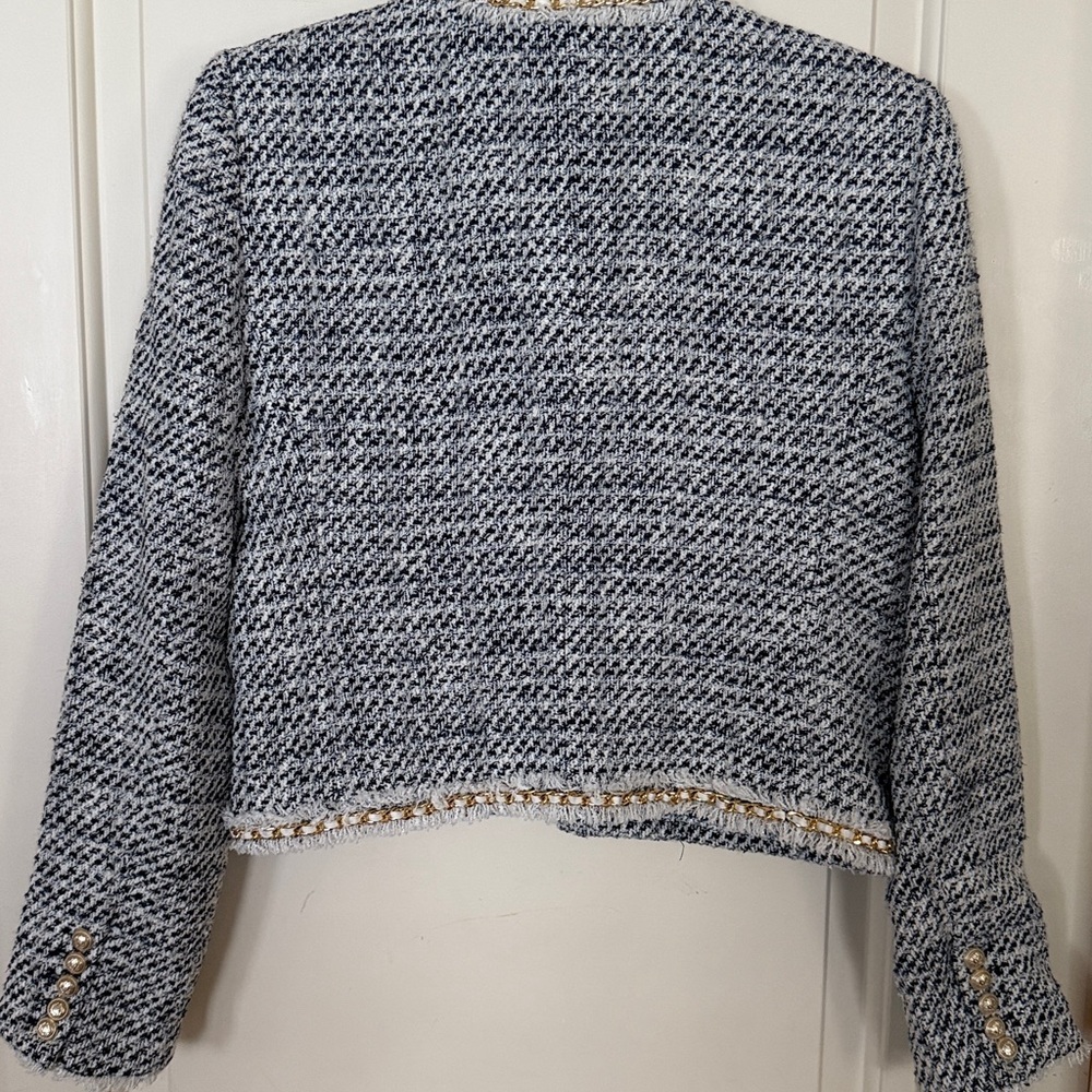Generation Love Serena Tweed Jacket White/Indigo Size M NWT - Picture 6 of 7